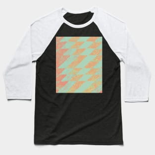 mint and coral zig zag pattern Baseball T-Shirt